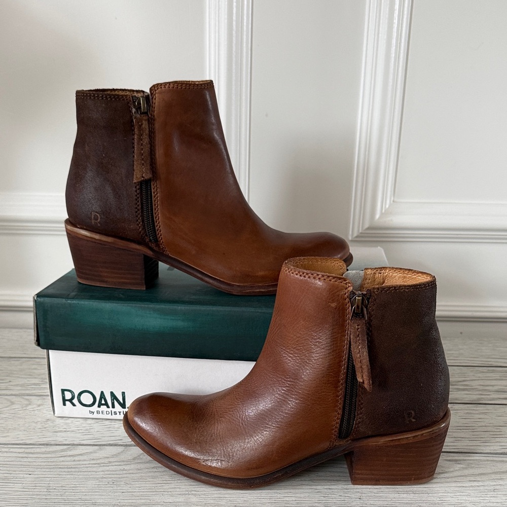 Brown Leather Ankle Boots for Women